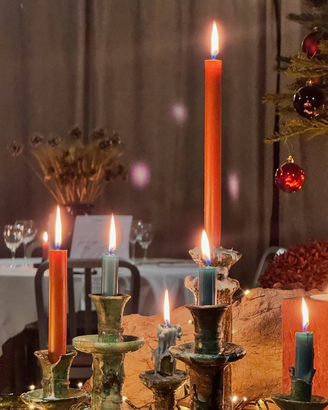 Bougies et tablées du soir
